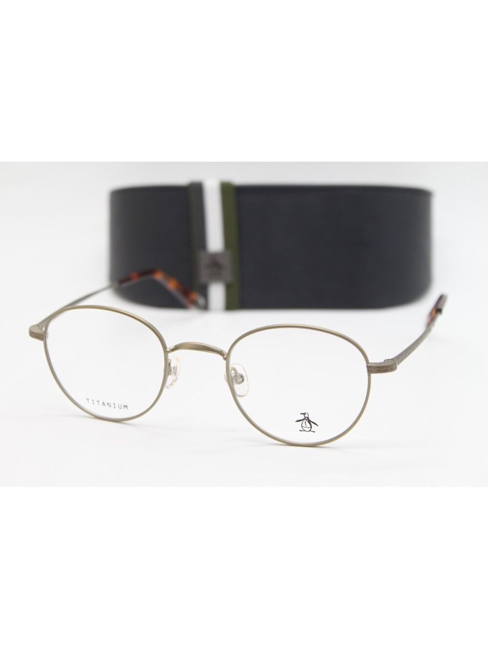 NEW PENGUIN THE ELLIOT AG ANTIQUE GOLD AUTHENTIC EYEGLASSES W/CASE 46-22